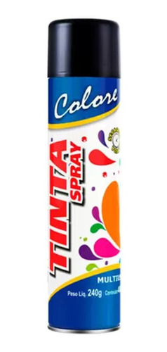 Tinta Spray Colore Multiuso Preto Brilho 400ml 