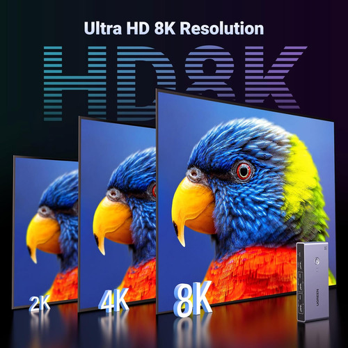 Conmutador Kvm Hdmi 8k@60hz 4 Puertos Usb 3.0 (3 Usb-a ...