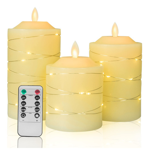 Velas Led Sin Llama A Pilas: Con Cadena De Luces Integradas,