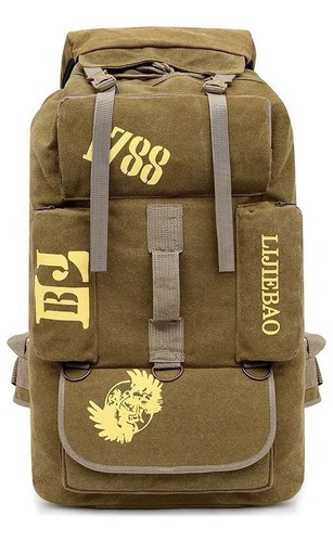 Mochila Trekking Bolso De Viaje De 90 A 100 Litros Color Marrón claro