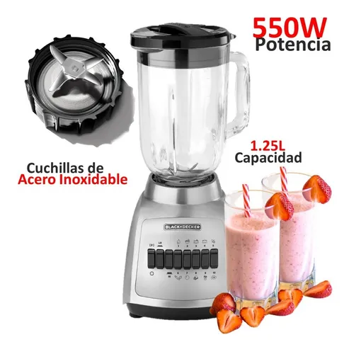 Licuadora Black Decker Blbd210gss 10vel 1.25lts Vaso De Vidrio