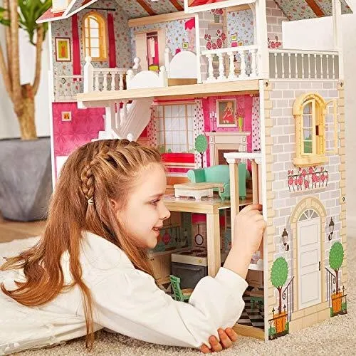 Casa de muñecas cheap de madera con ascensor