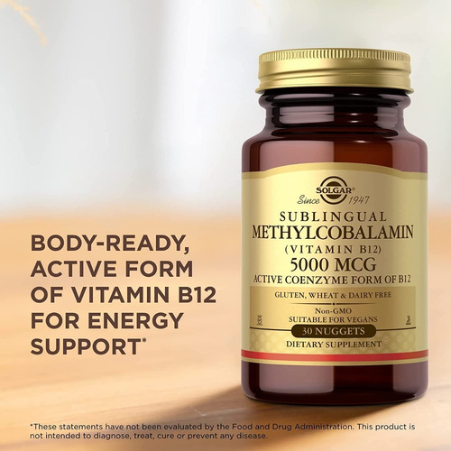 Vitamina B-12 5000 Mcg Sublingual 30 Pepitas Solgar