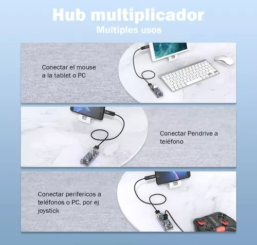 HUB USB 3.0 DE 4 CON CABLE PUERTOS ALTA VELOCIDAD PC Y NOTEBOOKS