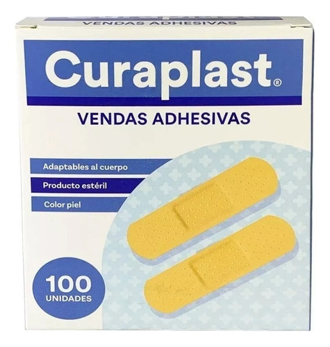 Parche Curita Curaplast Vendas Adhesivas - Caja De 100 Und.