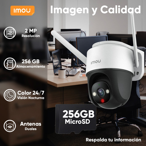 Kit Cctv Camara Imou Ipc-s21fen 2 Mp Color + Micro Sd 256 Gb
