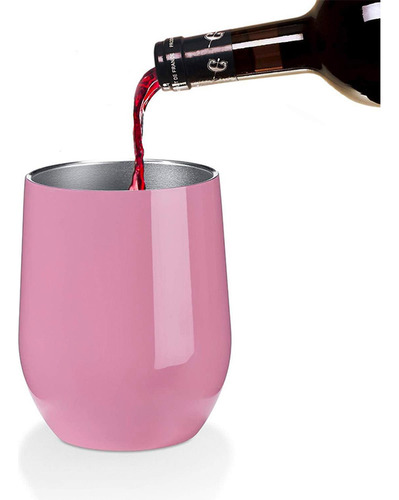 Termo Acero Inoxidable 12 Oz Rosa Liso