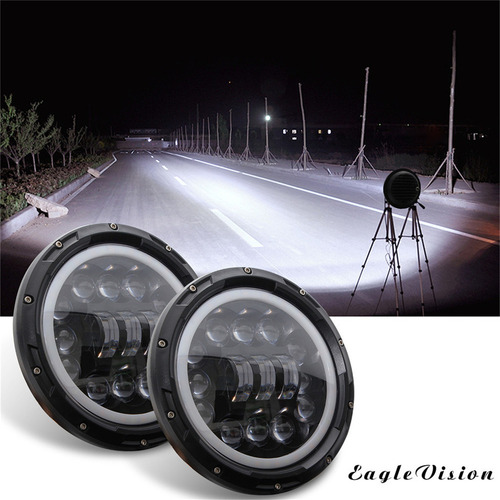 C Faro Led Redondo De 7 Pulgadas Y 400 W, Luz Alta Y Baja Para
