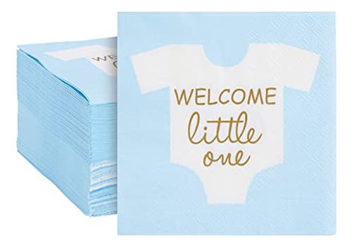 Servilletas Baby Shower Boy - 100 Pack De Bienvenida Pequeño