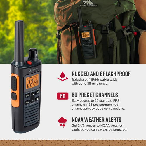 Walkie Talkies Impermeables 38 Millas Alcance Recargable