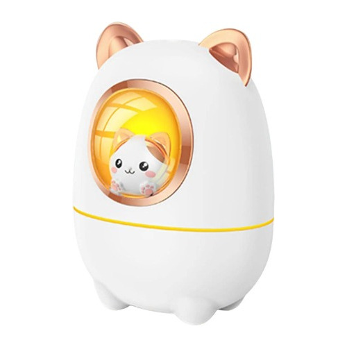 Humidificador De Gatito Con Lampara Led Purificador De Aire