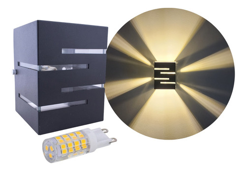 Kit 6 Arandelas 2 Focos Frisos Externa Interna Ar1015 Led 5w