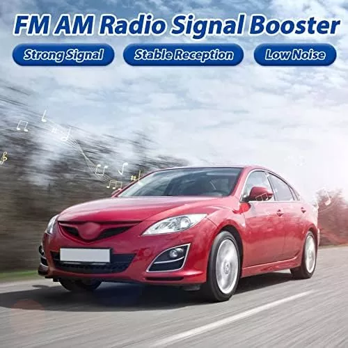  Bingfu Radio FM universal amplificada estéreo para coche, antena  oculta y amplificador de señal amplificador amplificador de 12 V, enchufe  DIN para vehículo, camión, SUV, radio de audio para coche, receptor