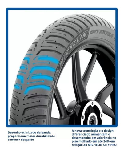Pneu 80/100-18 Michelin City Extra Dianteiro Factor Fazer