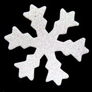 Enfeite Em Eva Micro Floco De Neve Com Glitter Branco 3cm Co