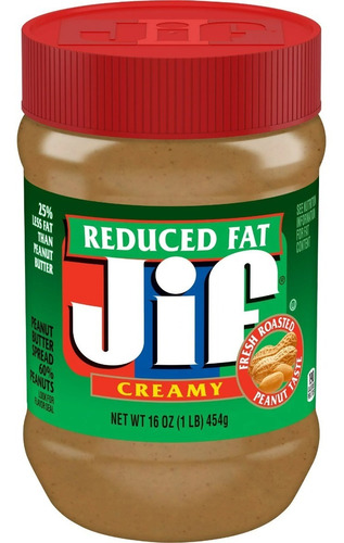 Jif Creamy Peanut Butter Reduced Fat 454g Importada