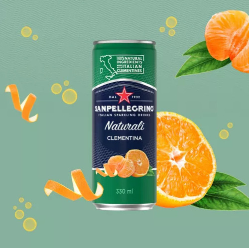 Agua Sparkling Naturali San Pellegrino Clementina 330 Ml 12