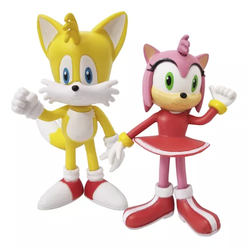 Kit 6 bonecos da turma do Sonic (modelos a escolher) (Sonic, Tails, Dr  Robotnik, Knucles, Amy)