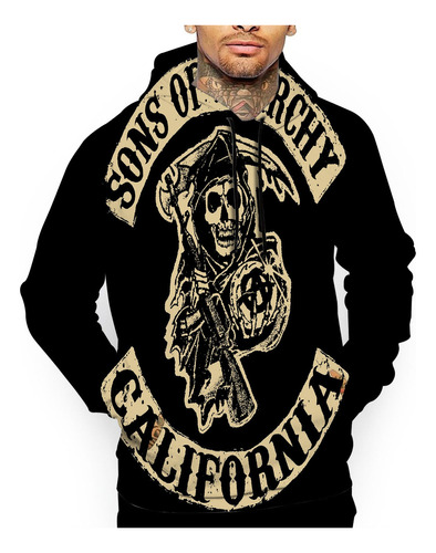 De Doble Cara Impreso Sudadera Sons Of Anarchy Tv Series L