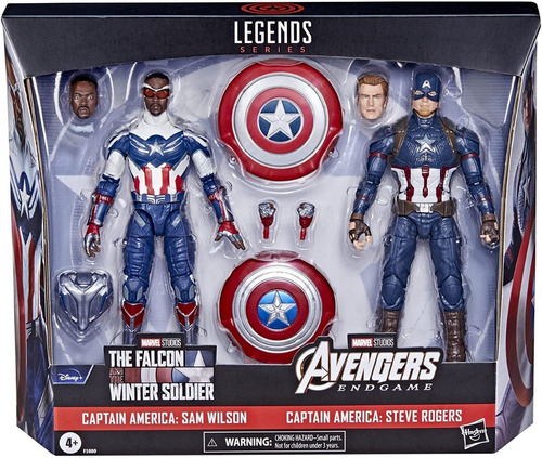 Figura Capitan America Sam Wilson Y Steve Rogers Marvel 