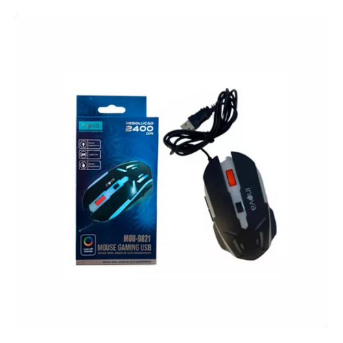 Mouse Gamer Com Fio Óptico Rgb Led 2400 Dpi Usb Gaming Jogos