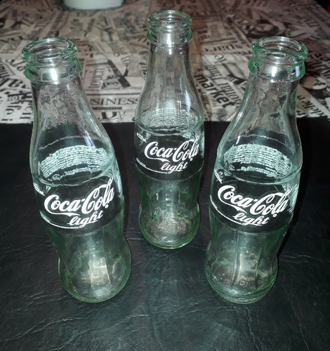 Lote 3 Botellas Coca Cola Light 237 Ml - Botellita Colección (Usado)
