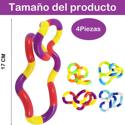 4 Piezas Tangle Toy, Fidget Toys, Juguetes Antiestrés,