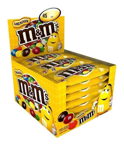 Confeito M&ms Amendoim 45g Caixa C/18