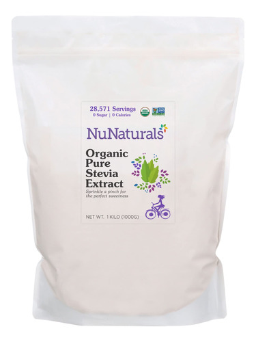 Nunaturals Stevia Organica Pura, Sustituto De Azucar A Base