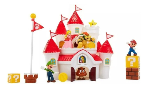 Imagen 6 de 6 de Castillo Mushroom Kingdom Deluxe Mario Bros Nintendo Figuras