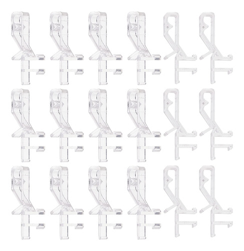 Gorgecraft 10 Clips Cenefa Plastico Transparente Vertical