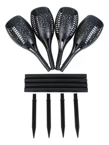 6pcs/set Lâmpada Solar Da Luz Da Tocha À Prova D'água