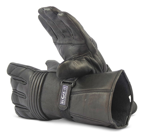 Blok-it Guantes De Cuero Para Motocicleta. Guantes De Moto.