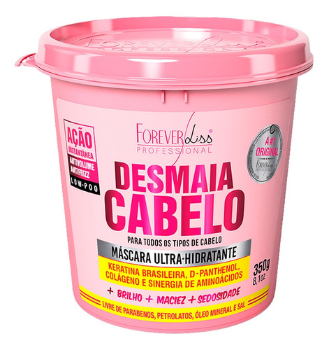 Desmaia Cabelo Forever Liss Shampoo + Cond + Máscara 350g