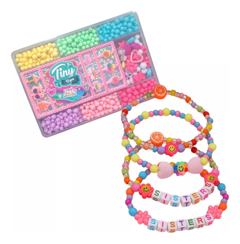 Kit Bijou Cajita Infantil Armar Pulseras Collares Dijes Diy