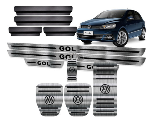 Soleria Pedaleiras Em Aço Inox Vw Volkswagen Gol G5 Ao G7