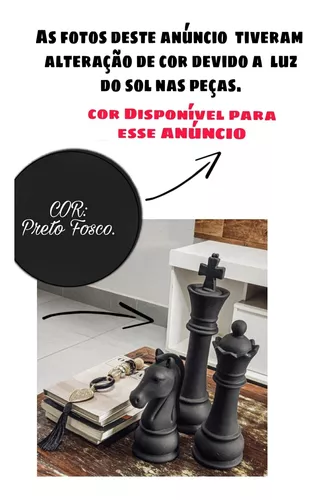 Decoração Peças De Xadrez Rei E Rainha Escultura Grande Está em