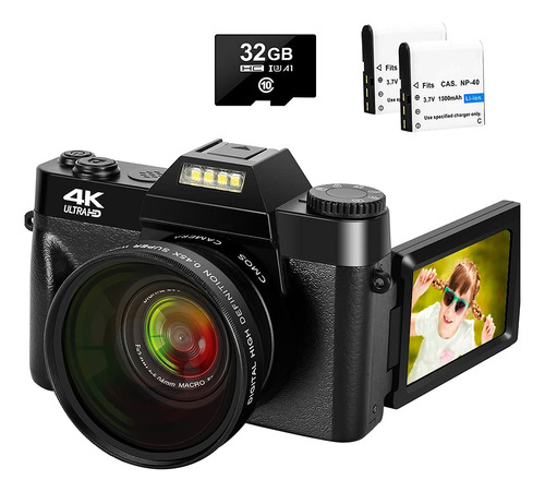 Camara Digital Mp Fps Videocamara Zoom Vlog Pantalla Flip Qp