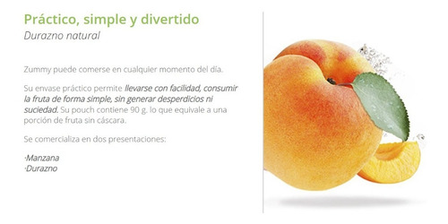 Imagen 3 de 3 de Snack Saludable - Zummy De Manzana Y Durazno Pouch X 110 G