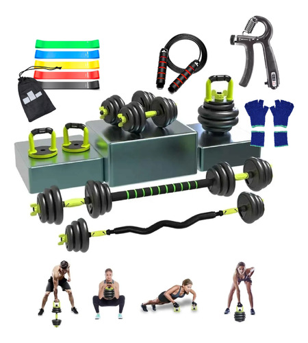 Kit Set De Mancuernas Ajustables Pesas Alta Calidad 40kg Gym