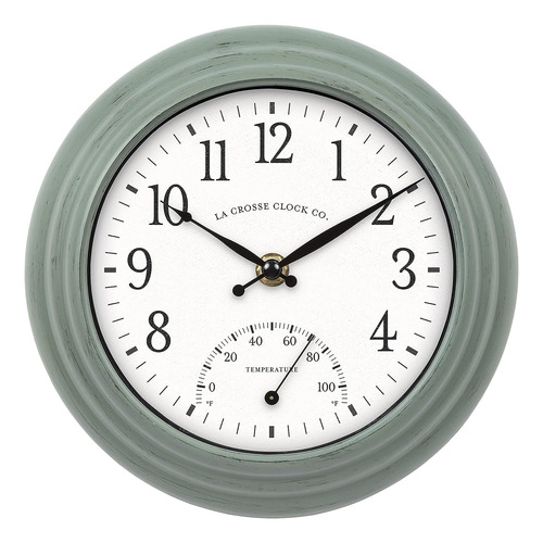 La Crosse Clock 433-3020 - Reloj De Pared De Cuarzo Verde Sa