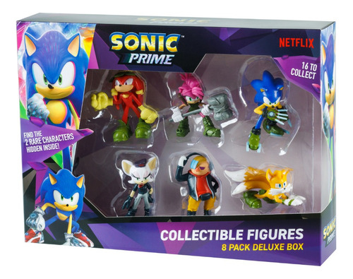 Set De 8 Figuras Coleccionables Personajes Sonic Prime 7cm