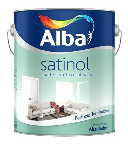 Pintura Satinol Esmalte Sintetico Satinado Alba Color Negro