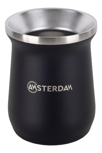 Imagen 3 de 4 de Combo Termo 1 Litro Mate Acero Inox - Doble Capa Amsterdam.