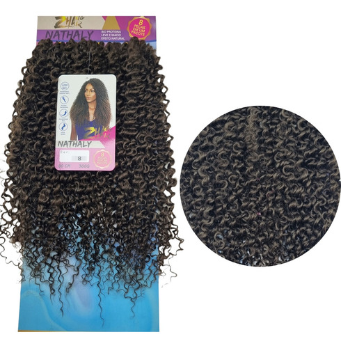 Cabelo Cacheado Nathaly Bio Orgânico Fibra Premium 300g 80cm Cor Castanho Claro 8