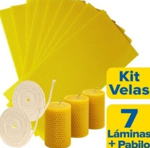 7 Láminas 20x40 Panal De Miel + 5m Pabilos Para Hacer Velas