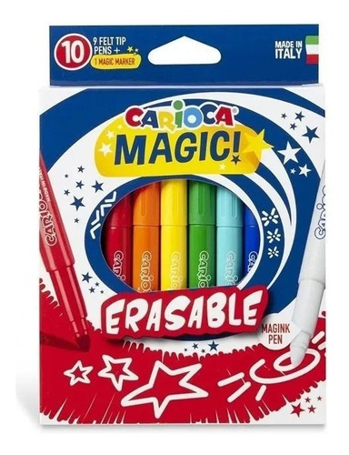 Marcadores Magic Borrables X10 Colores Carioca 