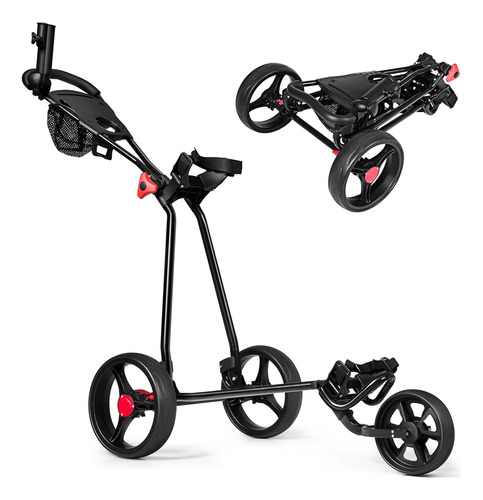 Carrito De Golf Plegable 3 Ruedas Mango De Tpr Tablero ...