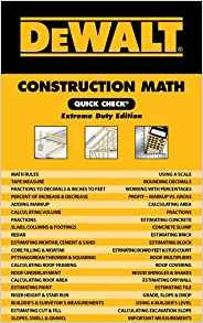 Dewalt Construction Math Quick Check: Extreme Duty Edition (
