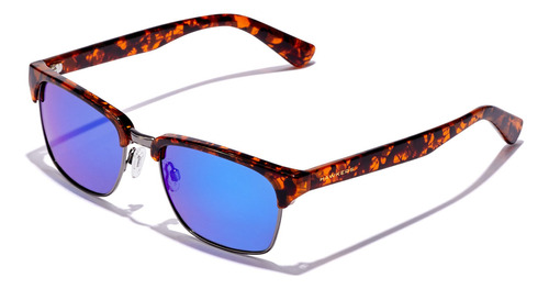 Gafas De Sol Polarizadas Hawkers Classic Valmont Unisex Lente Azul Varilla Carey Armazón Carey Diseño Mirror